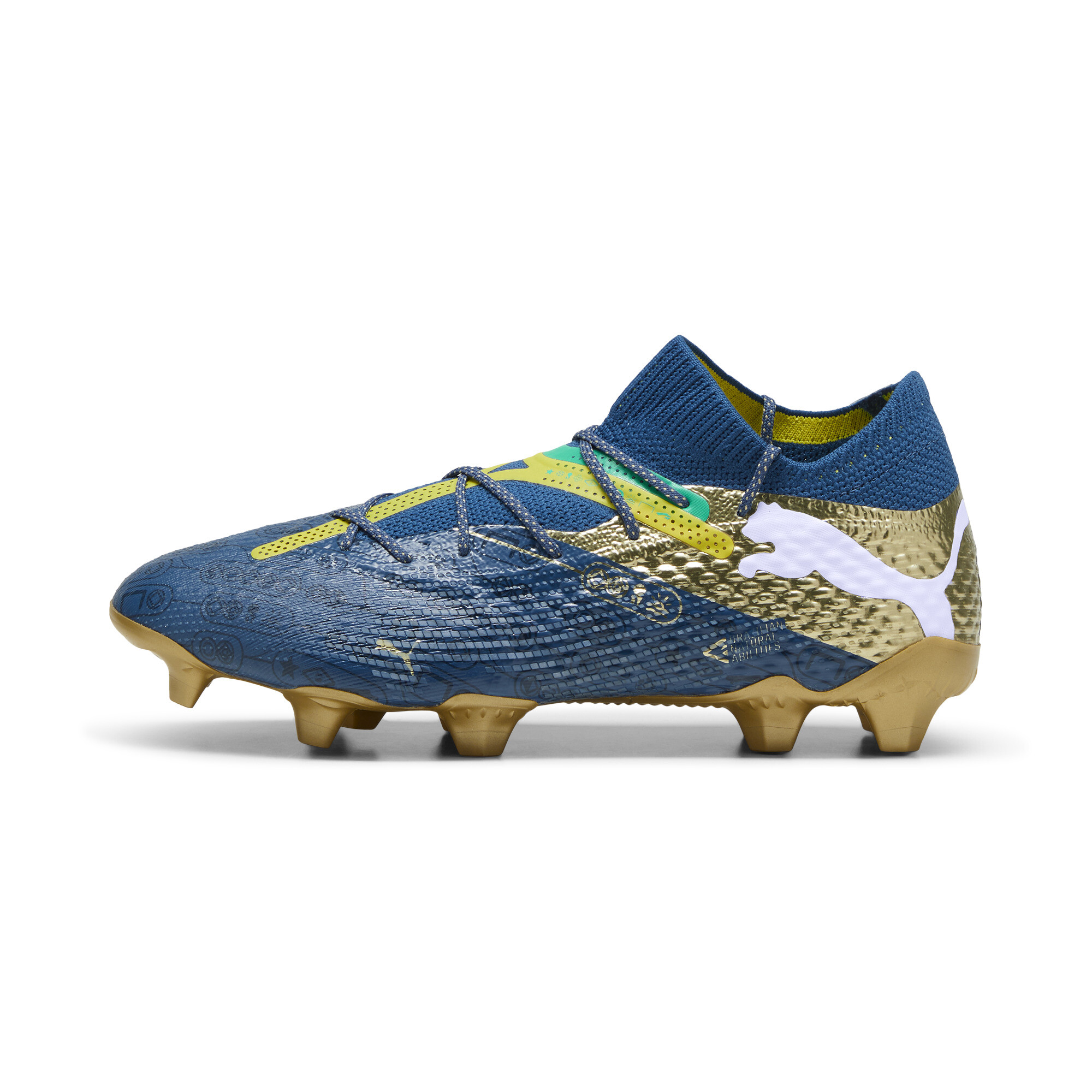 Puma FUTURE 7 ULTIMATE BNA FG/AG Fußballschuhe | Sailing Blue/Marine Blue/Pelé Yellow | Größe: 39