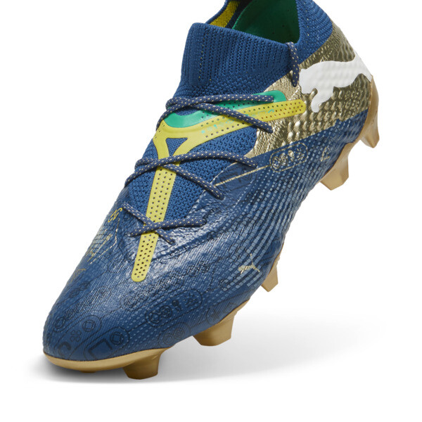 FUTURE 7 ULTIMATE BNA FG/AG Football Boots, Sailing Blue-Marine Blue-Pelé Yellow-Grassy Green-Gold, large-ZAF