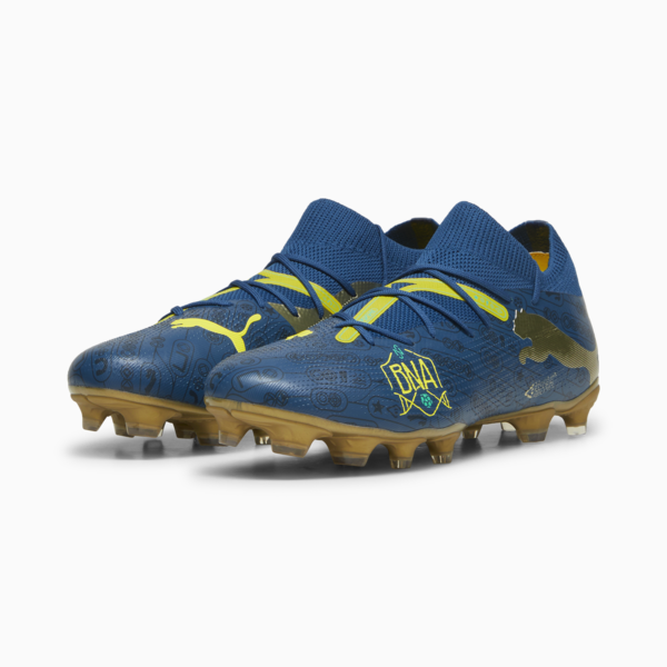 FUTURE 7 MATCH BNA FG/AG Football Boots Unisex, Sailing Blue-Marine Blue-Pelé Yellow-Grassy Green-Gold, large-ZAF