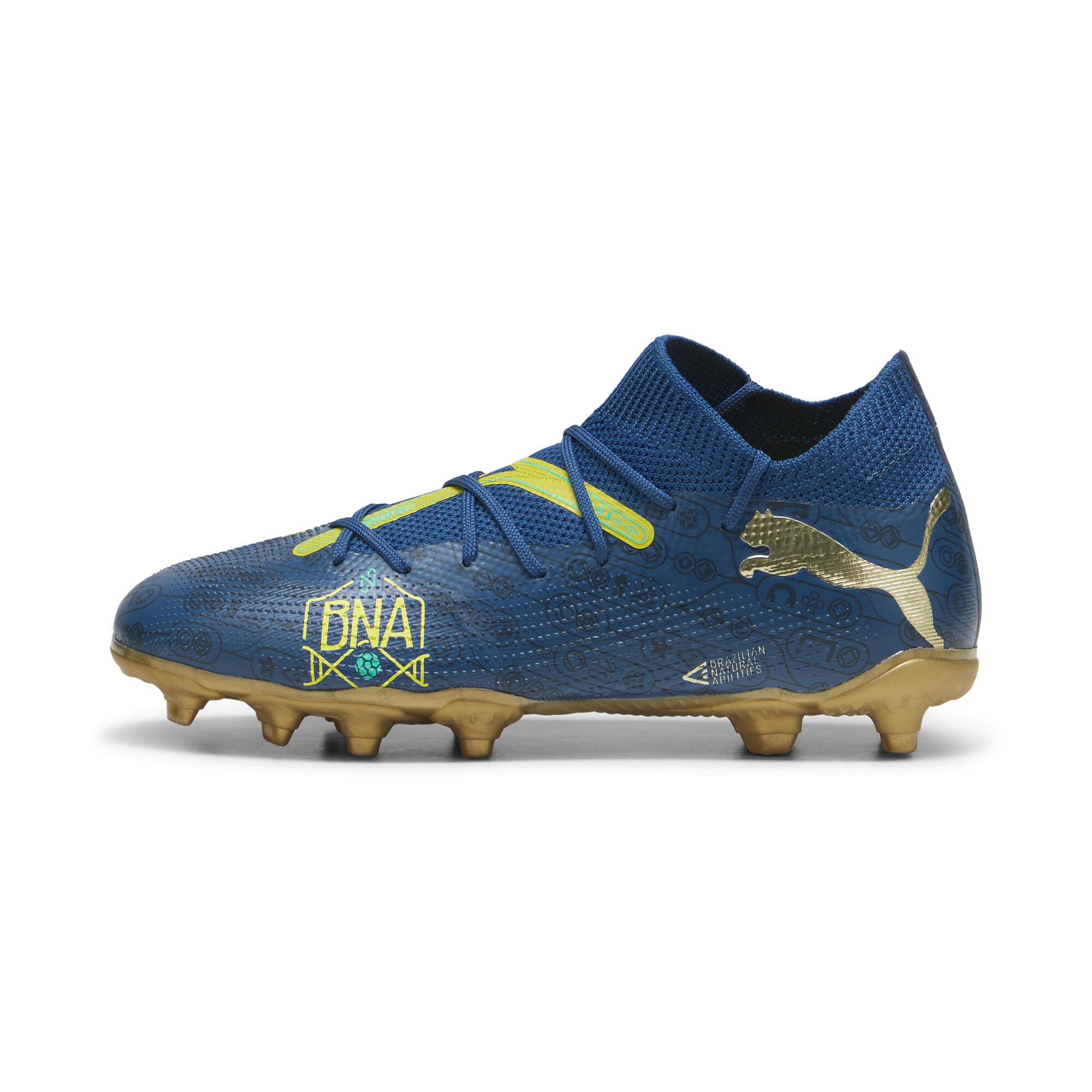 Puma FUTURE 7 MATCH BNA FG/AG Fußballschuhe Teenager Für Für Kinder | Sailing Blue/Marine Blue/Pelé Yellow | Größe: 30