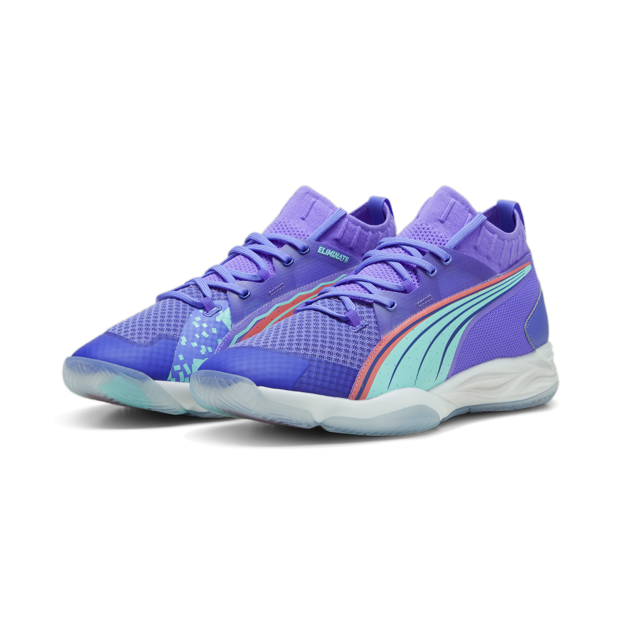 Puma Eliminate NITRO™ SQD FASTER. TOGETHER. Indoor Shoes, Purple, Size 39, Shoes