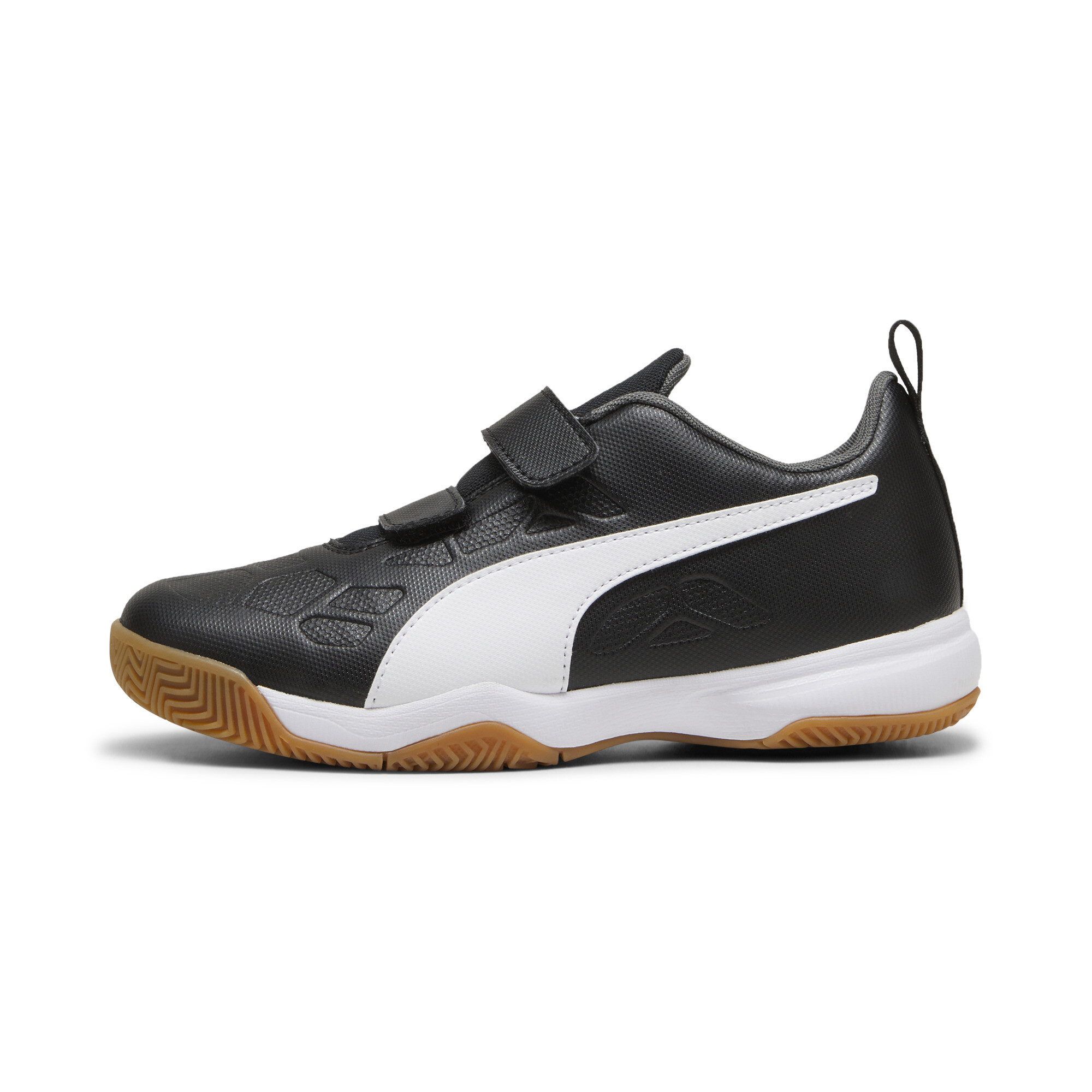 PUMA Tenaz V zaalschoenen, Zwart/Grijs/Wit, Maat 38