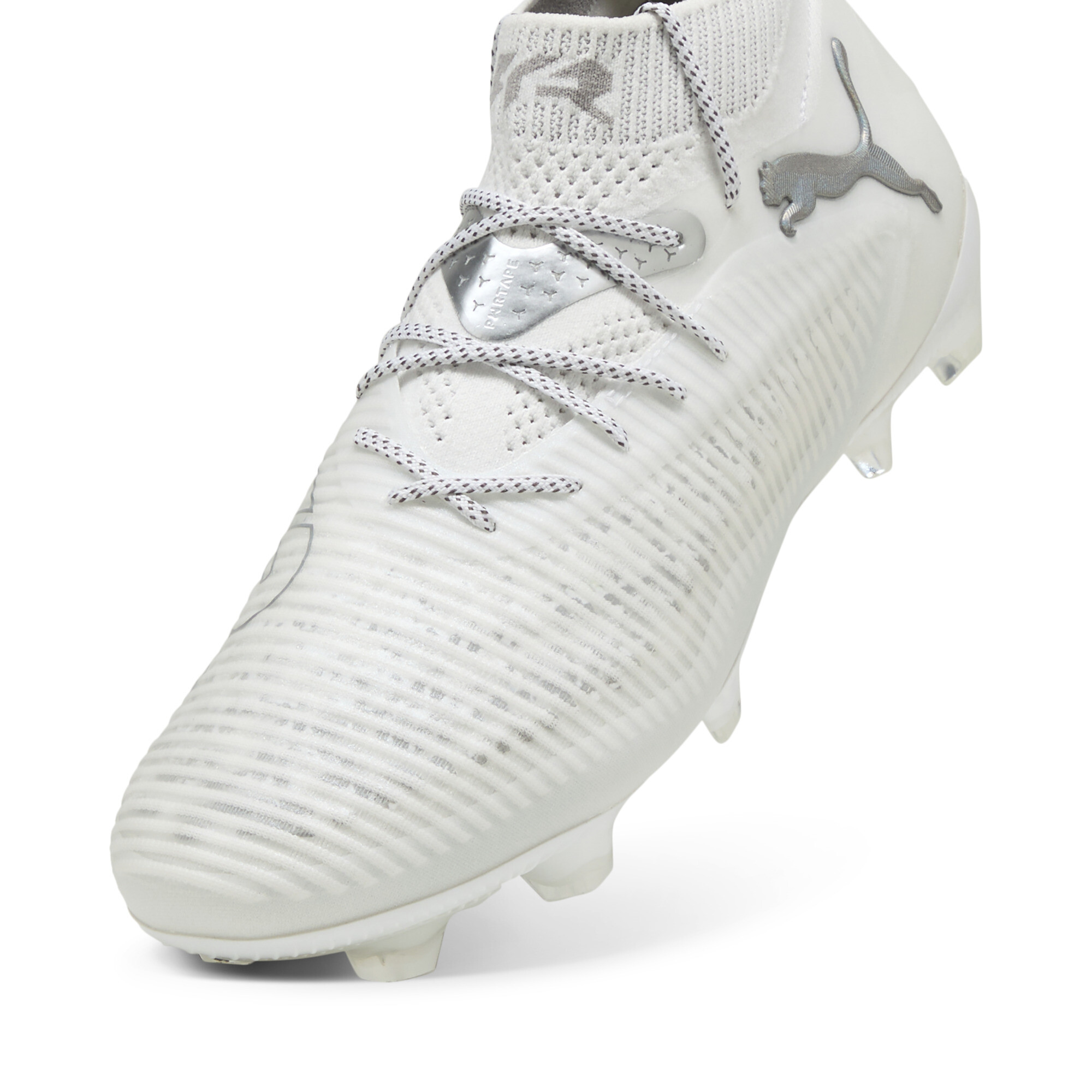 PUMA FUTURE 8 ULTIMATE FG voetbalschoenen voor Heren, Zilver/Wit