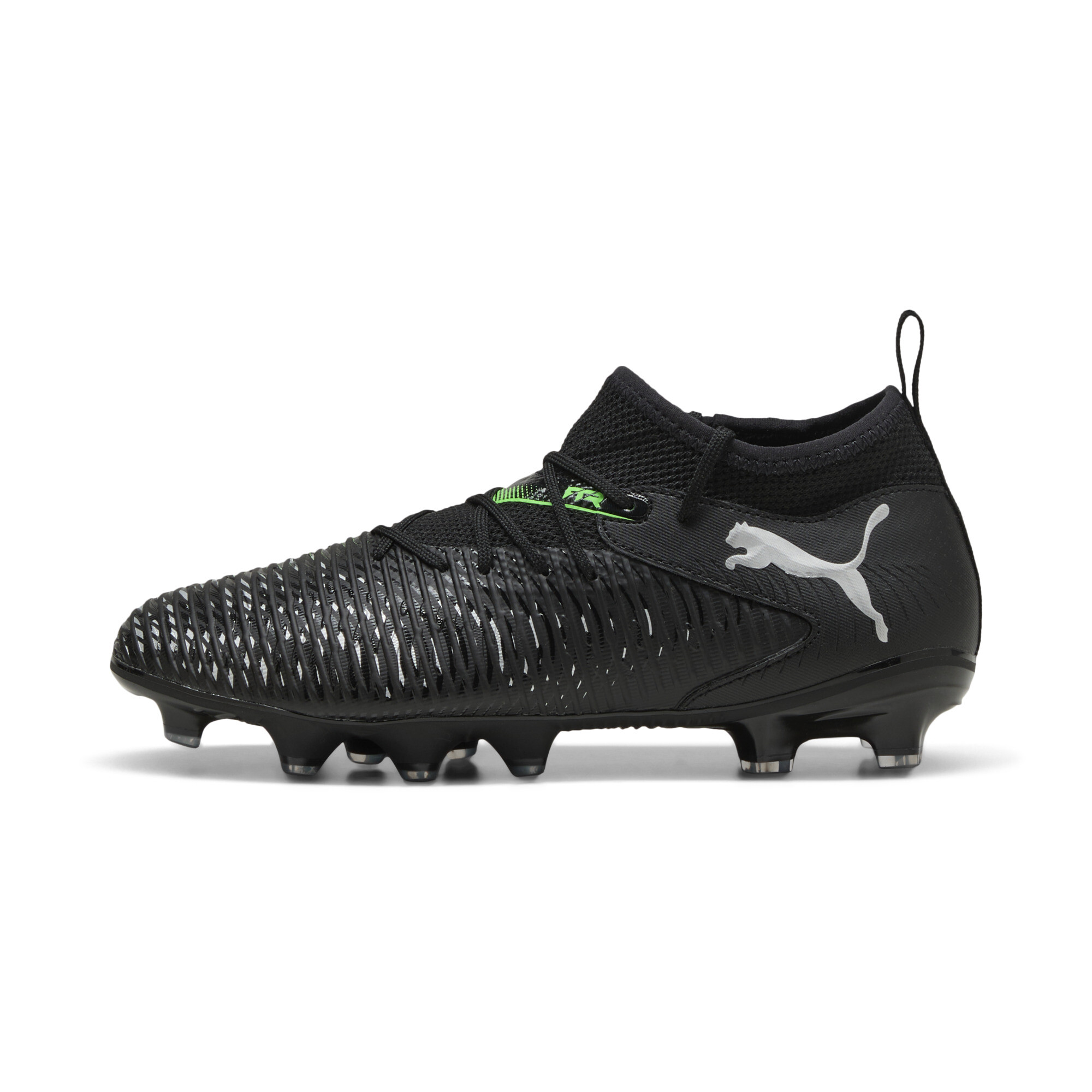 Puma FUTURE 8 MATCH FG/AG Fußballschuhe Teenager Für Für Kinder | Black/Cool Light Gray/Green | Größe: 34.5