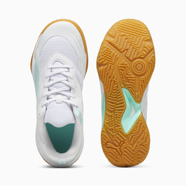Solarflash III W+ Indoor Sports Shoes Women, PUMA White-Electric Peppermint, large-ZAF