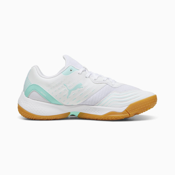 Solarflash III W+ Indoor Sports Shoes Women, PUMA White-Electric Peppermint, large-ZAF
