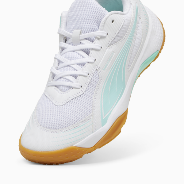 Solarflash III W+ Indoor Sports Shoes Women, PUMA White-Electric Peppermint, large-ZAF