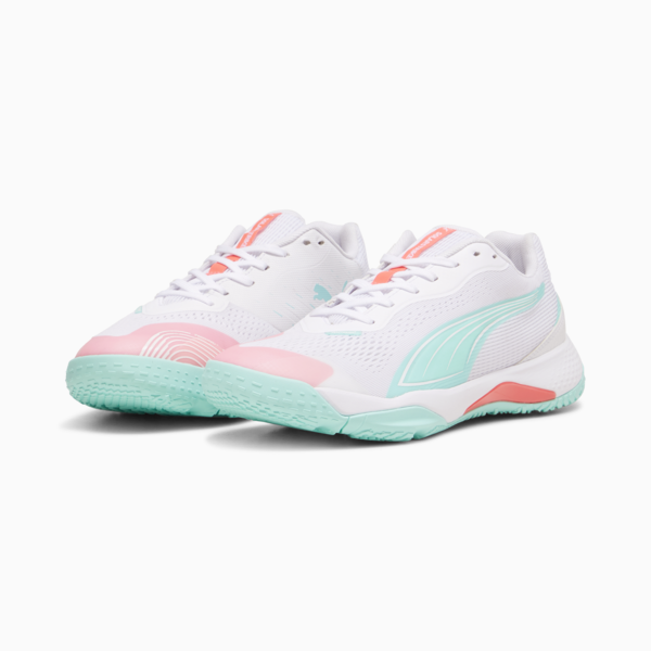 Solarstrike III W+ Indoor Sports Shoes Women, PUMA White-Electric Peppermint, large-ZAF
