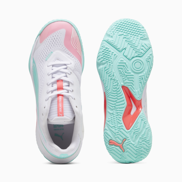 Solarstrike III W+ Indoor Sports Shoes Women, PUMA White-Electric Peppermint, large-ZAF