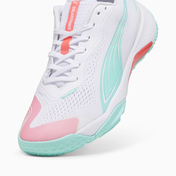 Solarstrike III W+ Indoor Sports Shoes Women, PUMA White-Electric Peppermint, large-ZAF