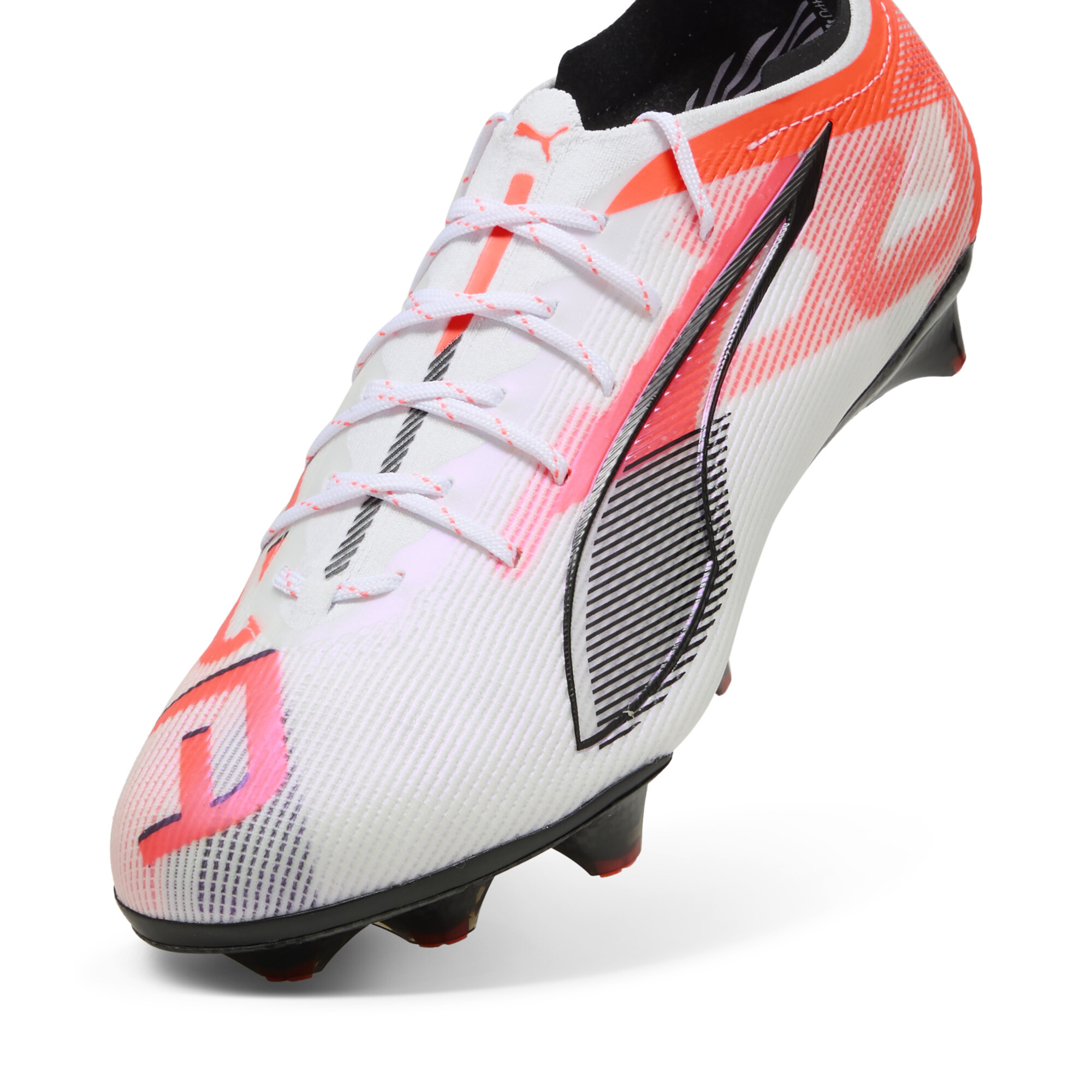 ULTRA 5 CARBON FG voetbalschoenen, Zwart/Rood/Wit, Maat 42 | PUMA