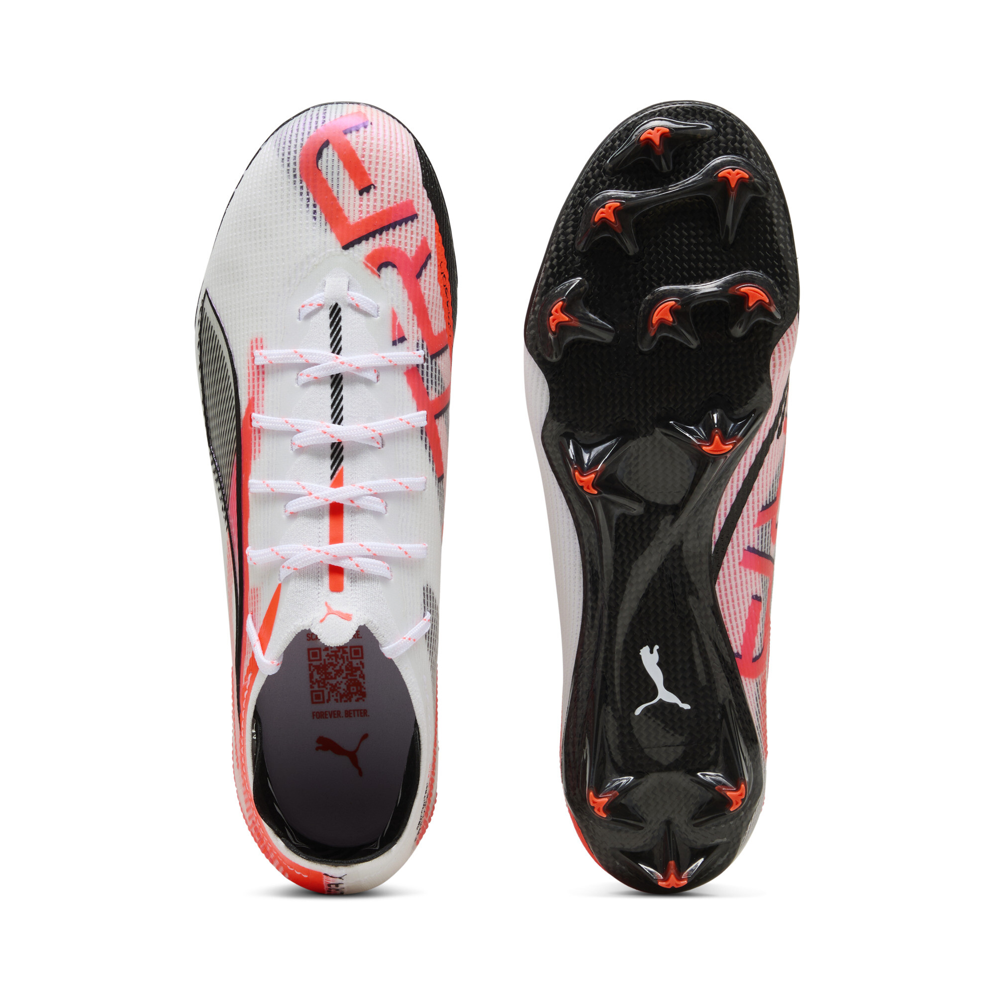 PUMA ULTRA 5 CARBON FG voetbalschoenen voor Dames, Zwart/Rood/Wit, Maat 40,5 thumbnail 5
