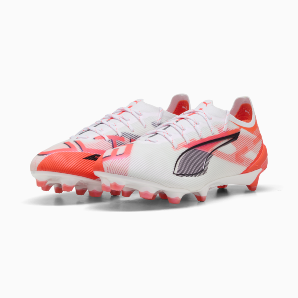 Botines de fútbol ULTRA 5 ULTIMATE FG, PUMA White-PUMA Black-Glowing Red, large-ARG