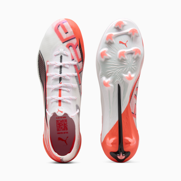 Tacos de fútbol ULTRA 5 ULTIMATE FG, PUMA White-PUMA Black-Glowing Red, large-MEX