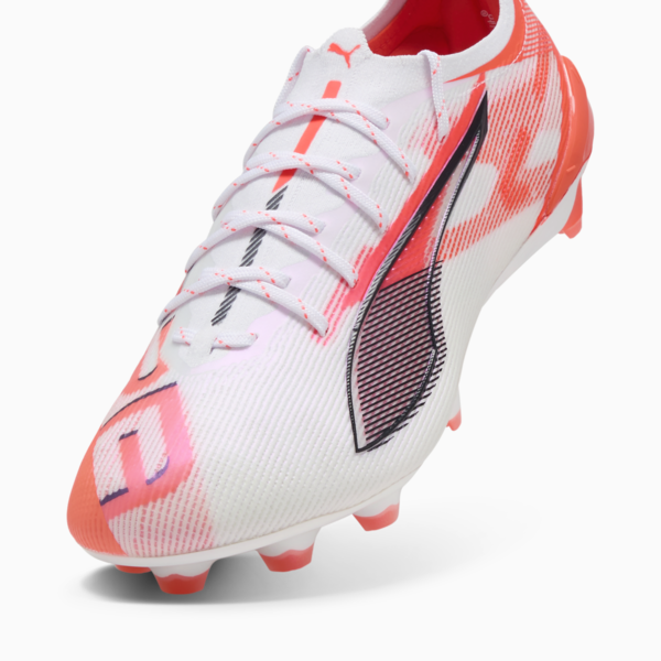 Botines de fútbol ULTRA 5 ULTIMATE FG, PUMA White-PUMA Black-Glowing Red, large-ARG