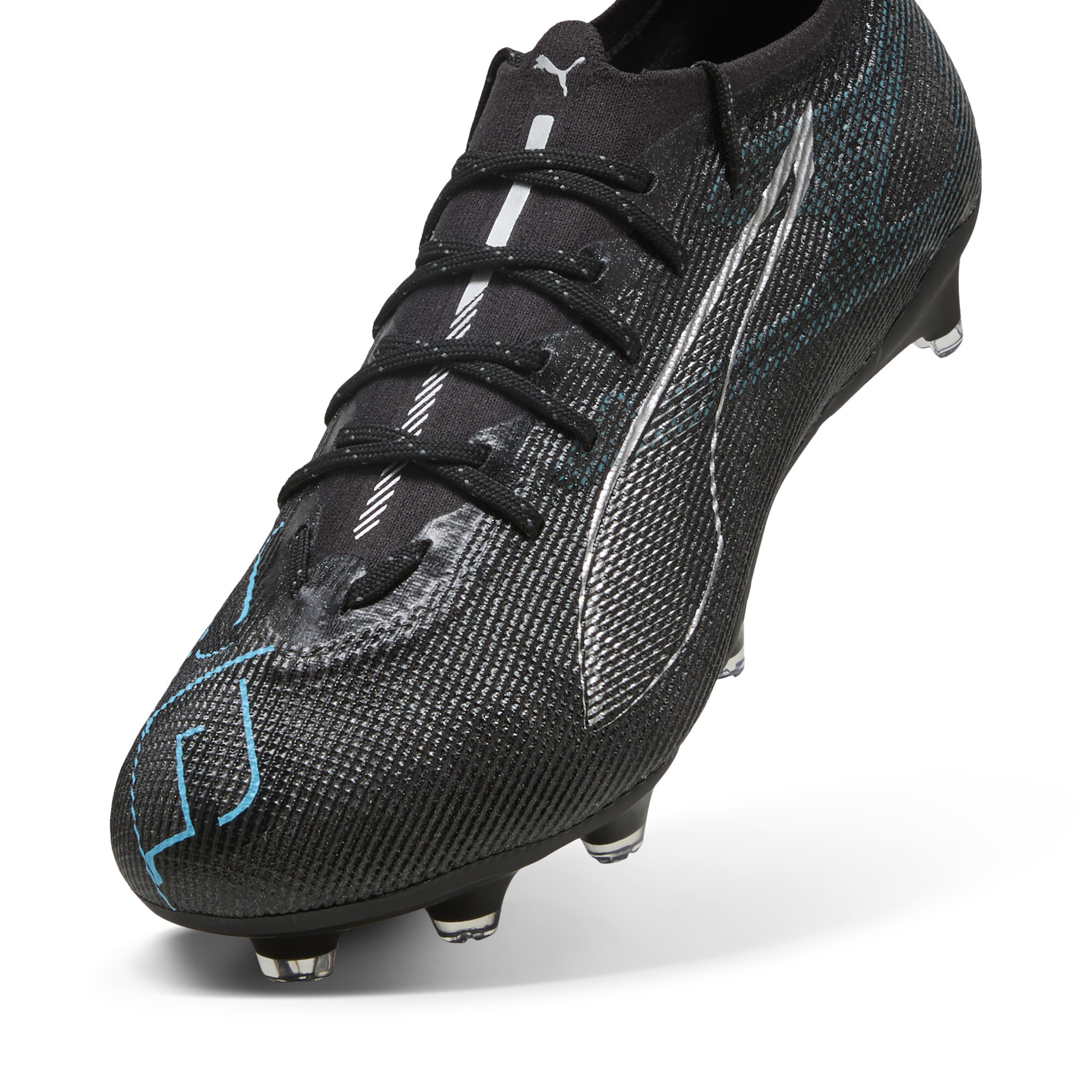 PUMA ULTRA 5 PRO FG/AG voetbalschoenen, Zilver/Zwart