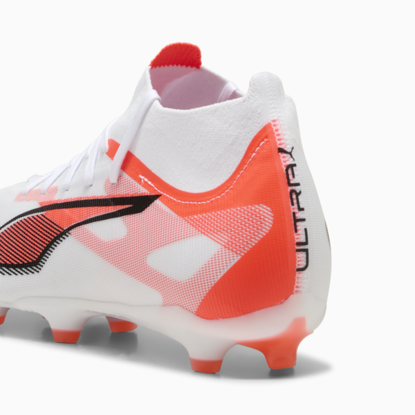 Tacos de fútbol ULTRA 5 MATCH FG/AG, PUMA White-PUMA Black-Glowing Red, large-MEX