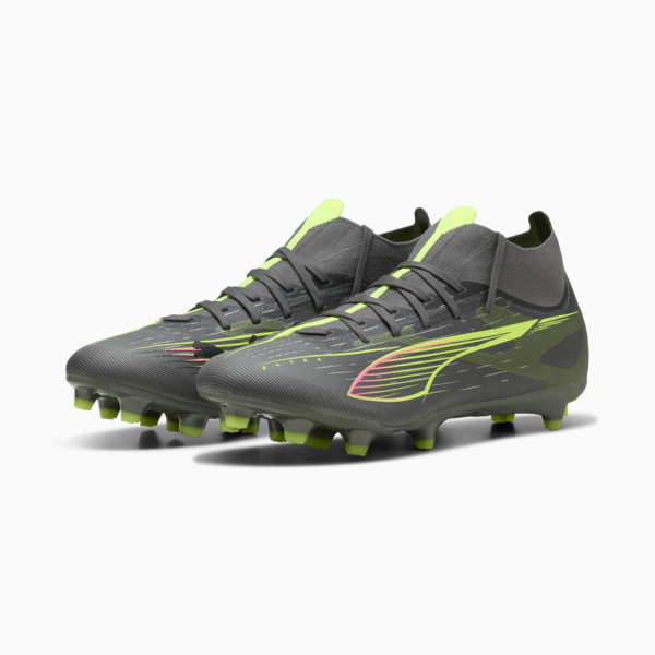 ULTRA 5 MATCH+ FG/AG Football Boots Unisex, Matte Aged Silver-Yellow Alert-Puma Aged Silver, large-ZAF