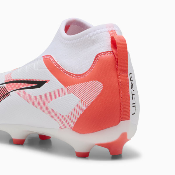 Tacos de fútbol ULTRA 5 MATCH+ FG/AG para adolescentes, PUMA White-PUMA Black-Glowing Red, large-MEX
