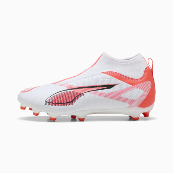 Tacos de fútbol ULTRA 5 MATCH+ FG/AG para adolescentes, PUMA White-PUMA Black-Glowing Red, large-MEX