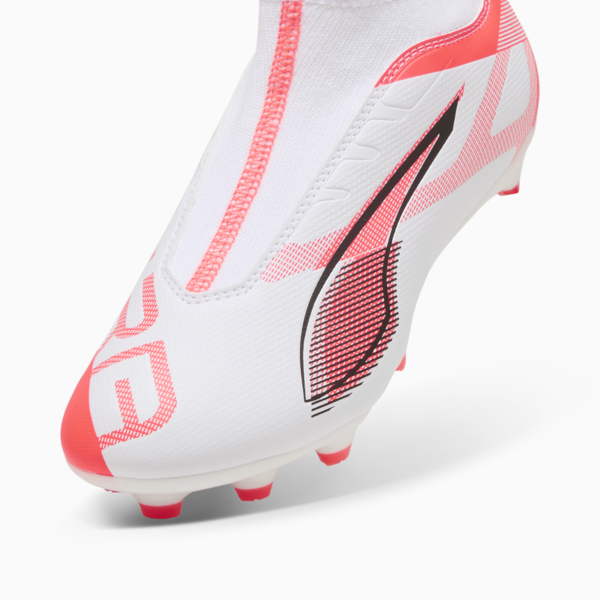 Tacos de fútbol ULTRA 5 MATCH+ FG/AG para adolescentes, PUMA White-PUMA Black-Glowing Red, large-MEX