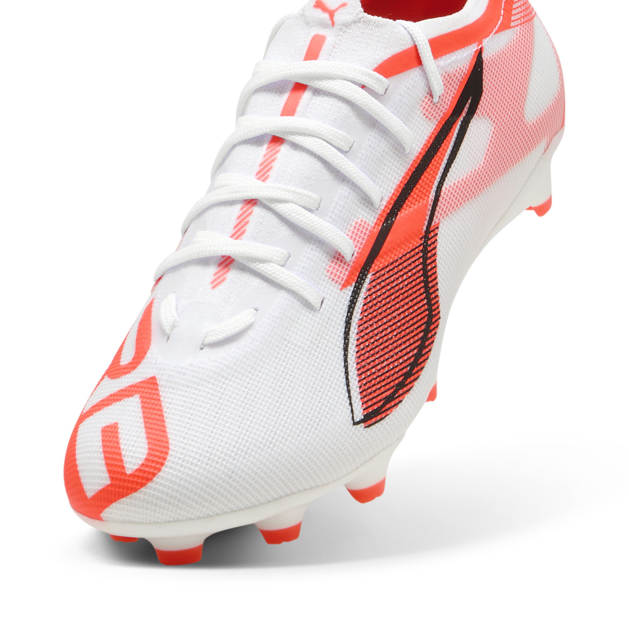 PUMA Ultra 5 Pro Gras / Kunstgras Voetbalschoenen (MG) Kids Wit Zwart Rood