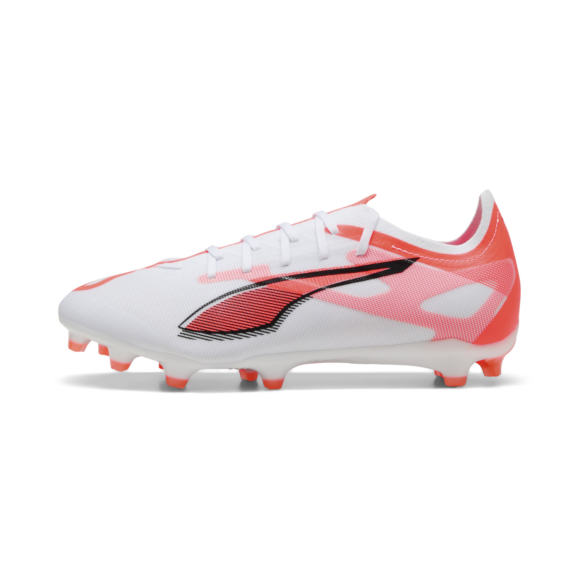 Puma ULTRA 5 MATCH FG/AG Fußballschuhe | White/Black/Glowing Red | Größe: 43