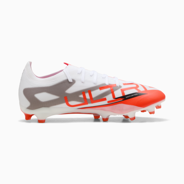 ULTRA 5 MATCH FG/AG Football Boots, PUMA White-PUMA Black-Glowing Red, large-MEX