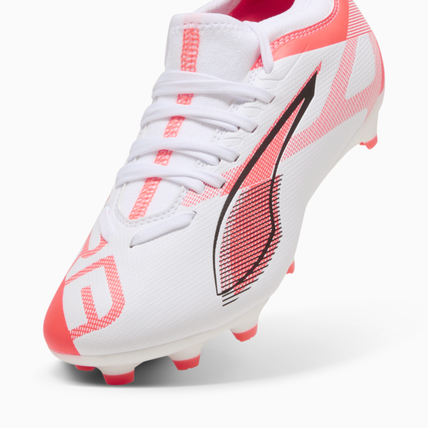 Tacos de fútbol ULTRA 5 MATCH FG/AG, PUMA White-PUMA Black-Glowing Red, large-MEX