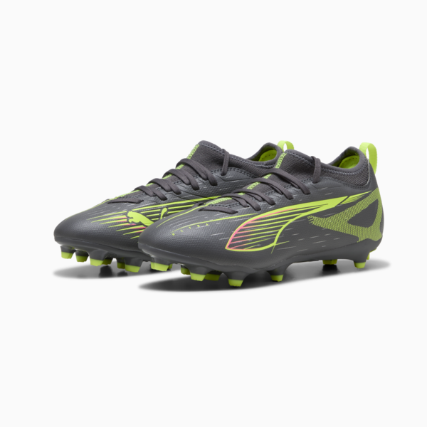 ULTRA 5 MATCH FG/AG Football Boots Youth, Matte Aged Silver-Yellow Alert-Puma Aged Silver, large-ZAF