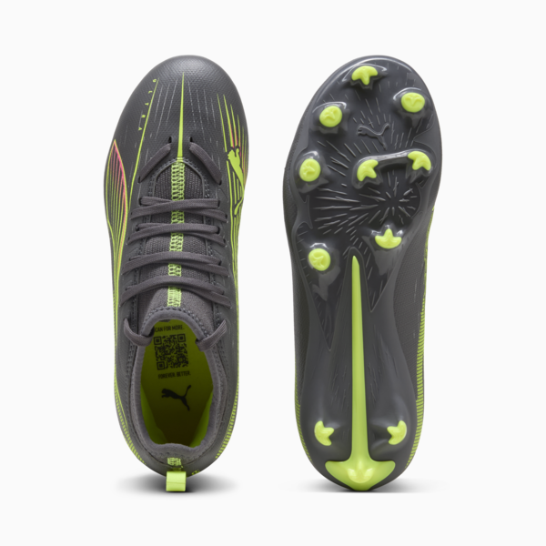 ULTRA 5 MATCH FG/AG Football Boots Youth, Matte Aged Silver-Yellow Alert-Puma Aged Silver, large-ZAF