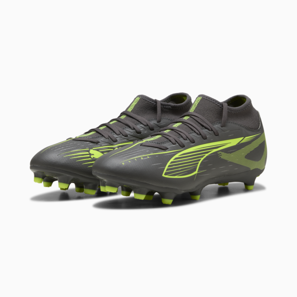 ULTRA 5 PLAY+ FG/AG Football Boots Unisex, Matte Aged Silver-Yellow Alert-Puma Aged Silver, large-ZAF
