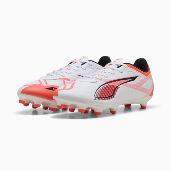 ULTRA 5 PLAY FG/AG Football Boots Women, PUMA White-PUMA Black-Glowing Red, large-MEX