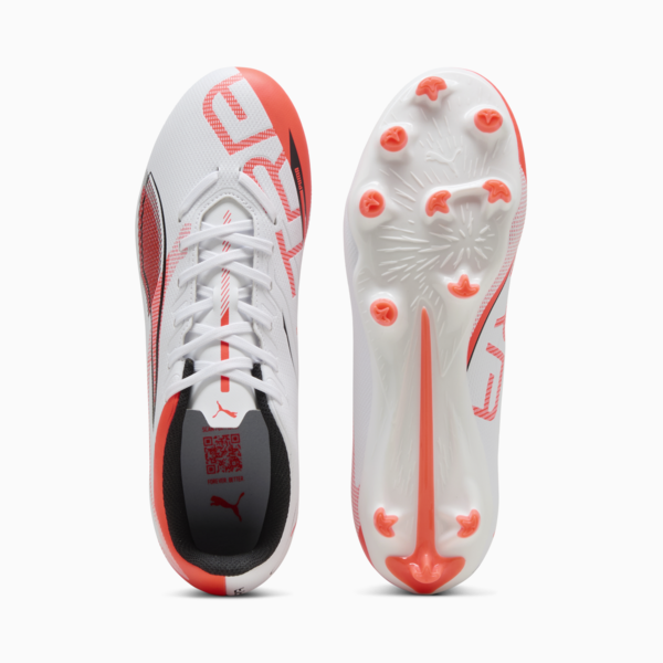 ULTRA 5 PLAY FG/AG Football Boots Women, PUMA White-PUMA Black-Glowing Red, large-MEX