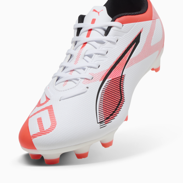ULTRA 5 PLAY FG/AG Football Boots Women, PUMA White-PUMA Black-Glowing Red, large-MEX