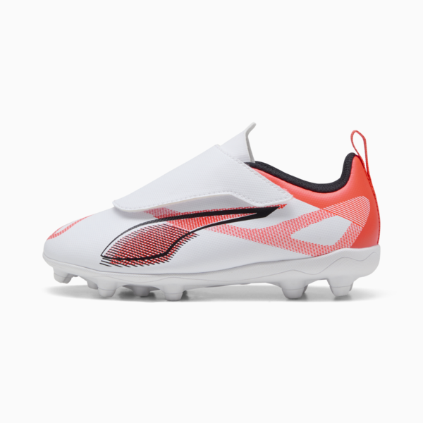 ULTRA 5 PLAY V FG/AG RB Football Boots Youth, PUMA White-PUMA Black-Glowing Red, large-MEX
