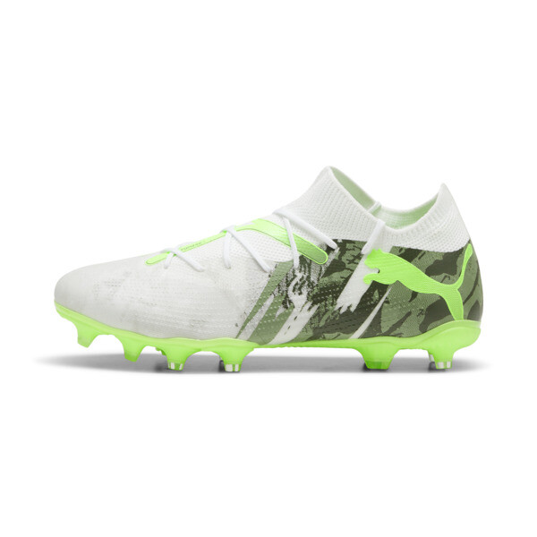 PUMA FUTURE 7 MATCH CAMO Firm Ground/Artificial Ground Men's Soccer Cleats Shoes in White/Green Glare/Green Moss - 108185_01