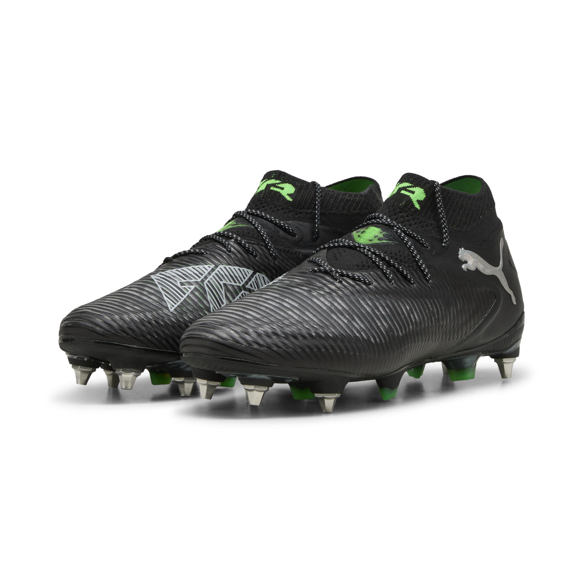 PUMA FUTURE ULTIMATE MxSG voetbalschoenen, Groen/Zwart/Grijs, Maat 35,5 thumbnail 6
