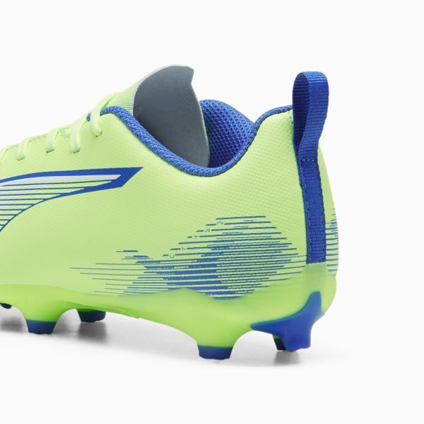 Botines de fútbol Ultra 5 Play FG/AG juvenil, Fizzy Apple-PUMA White-Bluemazing, large-ARG