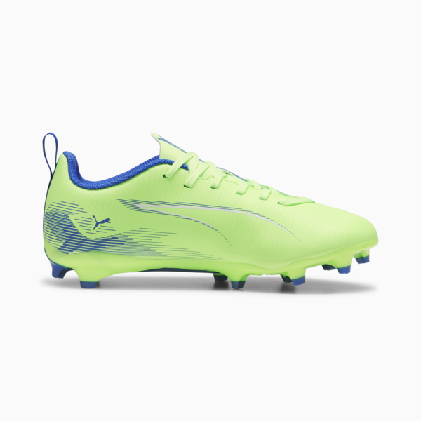Botines de fútbol Ultra 5 Play FG/AG juvenil, Fizzy Apple-PUMA White-Bluemazing, large-ARG