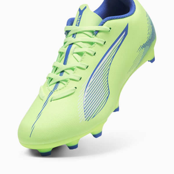 Botines de fútbol Ultra 5 Play FG/AG juvenil, Fizzy Apple-PUMA White-Bluemazing, large-ARG
