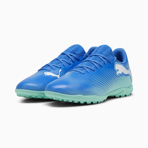 Botines de fútbol Future 7 Play TT ADP, Hyperlink Blue-Mint-PUMA White, large-ARG
