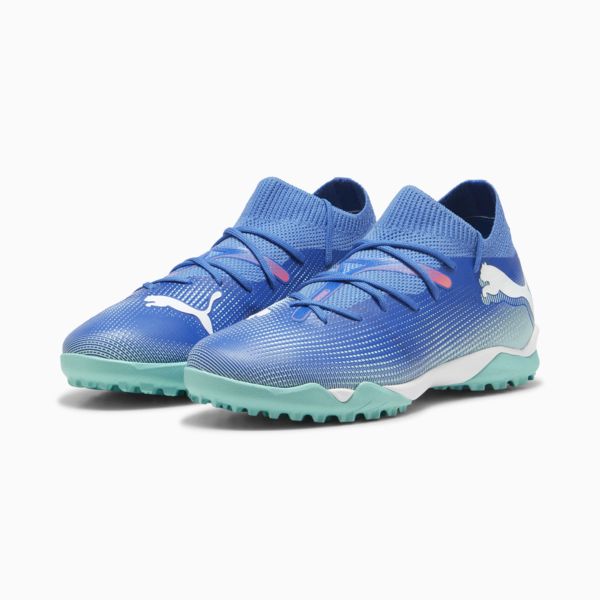 Botines de fútbol FUTURE 7 MATCH TT+Mid Jr ADP, Bluemazing-PUMA White-Electric Peppermint, large-ARG