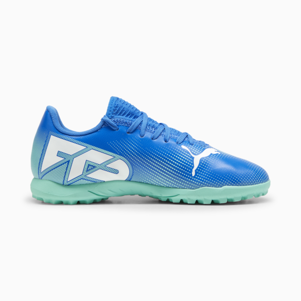 Botines de fútbol Future 7 Play TT Jr ADP, Hyperlink Blue-Mint-PUMA White, large-ARG