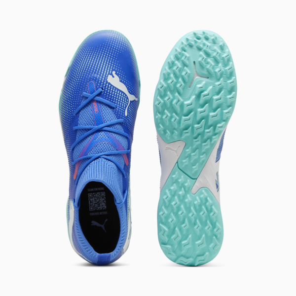 Botines de futsal Future 7 Match TT para mujer, Bluemazing-PUMA White-Electric Peppermint, large-ARG