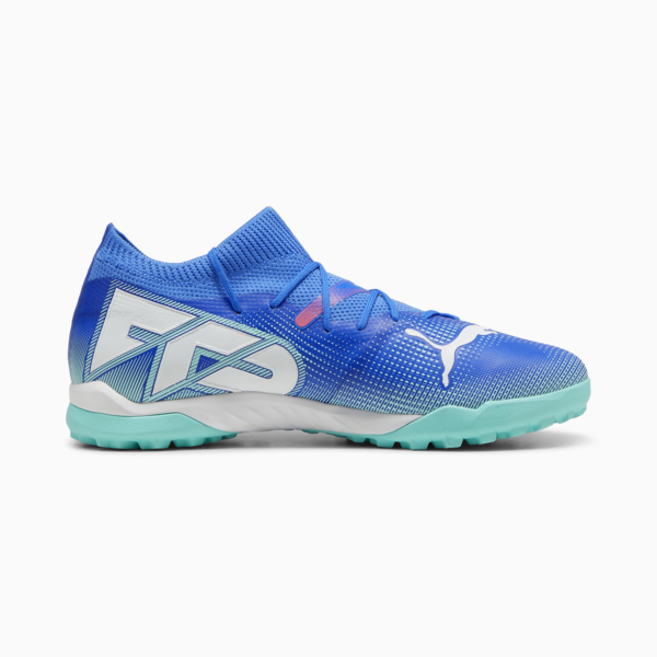 Botines de futsal Future 7 Match TT para mujer, Bluemazing-PUMA White-Electric Peppermint, large-ARG