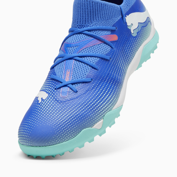 Botines de futsal Future 7 Match TT para mujer, Bluemazing-PUMA White-Electric Peppermint, large-ARG