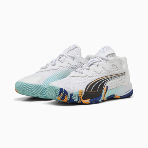 Zapatillas de pádel NOVA ELITE, PUMA White-PUMA Black-Vivid Blue-Heat Fire, large-ARG