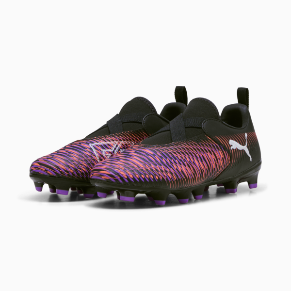 Tacos de fútbol FUTURE 8 MATCH LL FG/AG para adolescentes, PUMA Black-PUMA White-Glowing Red, large-MEX