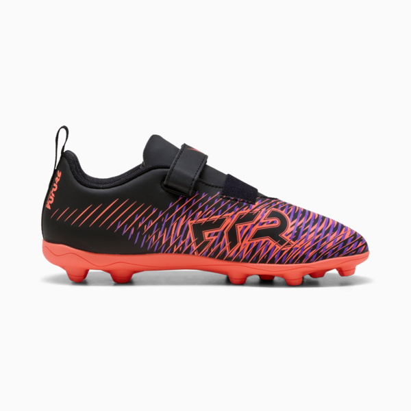 Tacos de fútbol FUTURE 8 PLAY FG/AG RB para niños, PUMA Black-PUMA White-Glowing Red, large-MEX